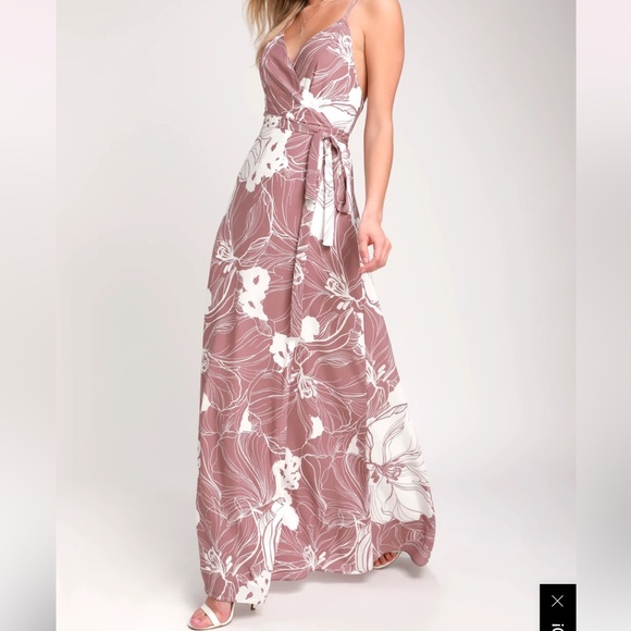 Lulus Dresses & Skirts - Always mine Lulus mauve dress Sold Out maxi wrap M